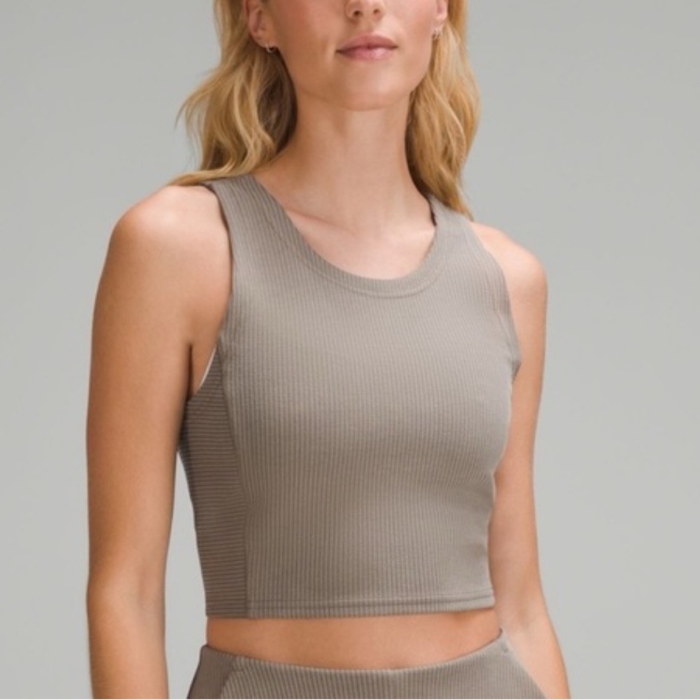 Lululemon Ribbed Softstreme Cropped Tank Top in Nomad
